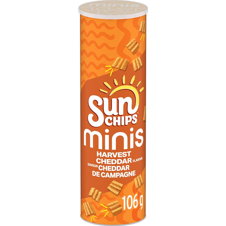 SunChips Minis Harvest Cheddar Flavour Multigrain Snacks, 106g