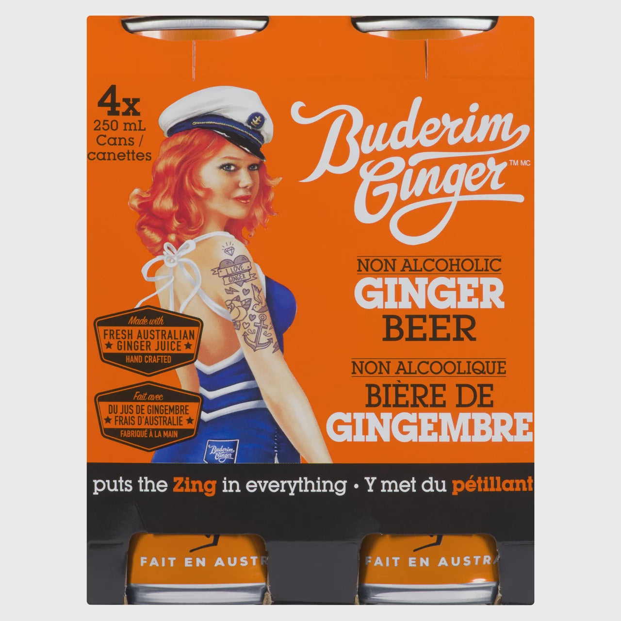 Buderim Original Ginger Beer, 4 x 250ml