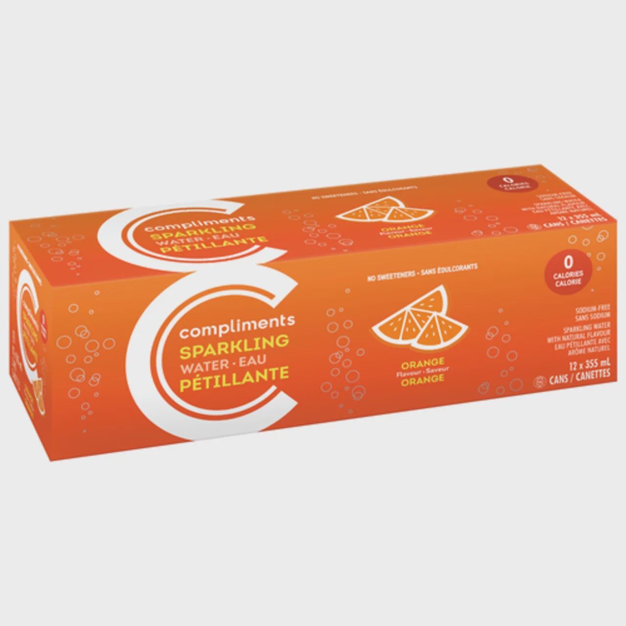 Compliments Mandarin Orange Sparkling Water, 12 x 355ml