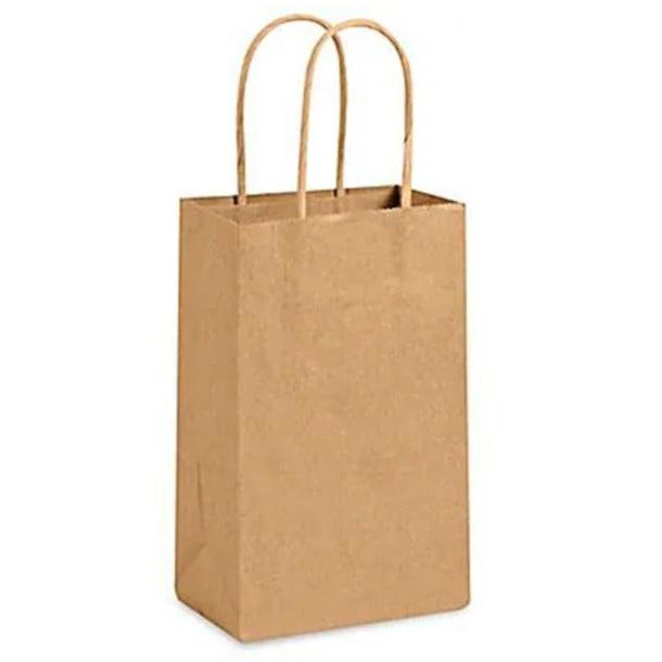 Kraft Gift Bag, Brown, 10.5" x 8.3" x 4.4"