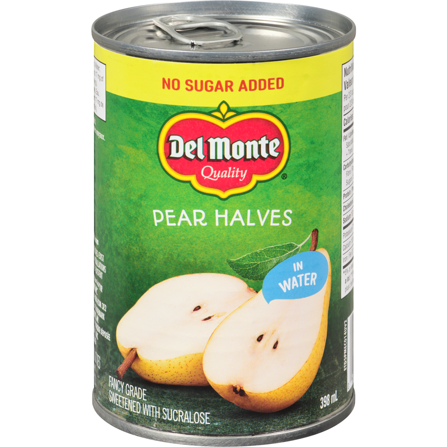Del Monte No Sugar Added Pear Halves, 398 ml