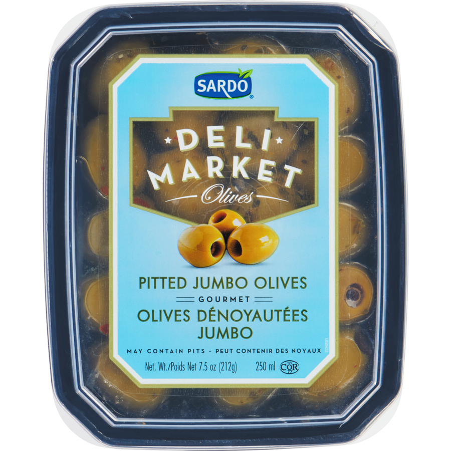 Sardo Deli Market Pitted Jumbo Olives, 250 ml