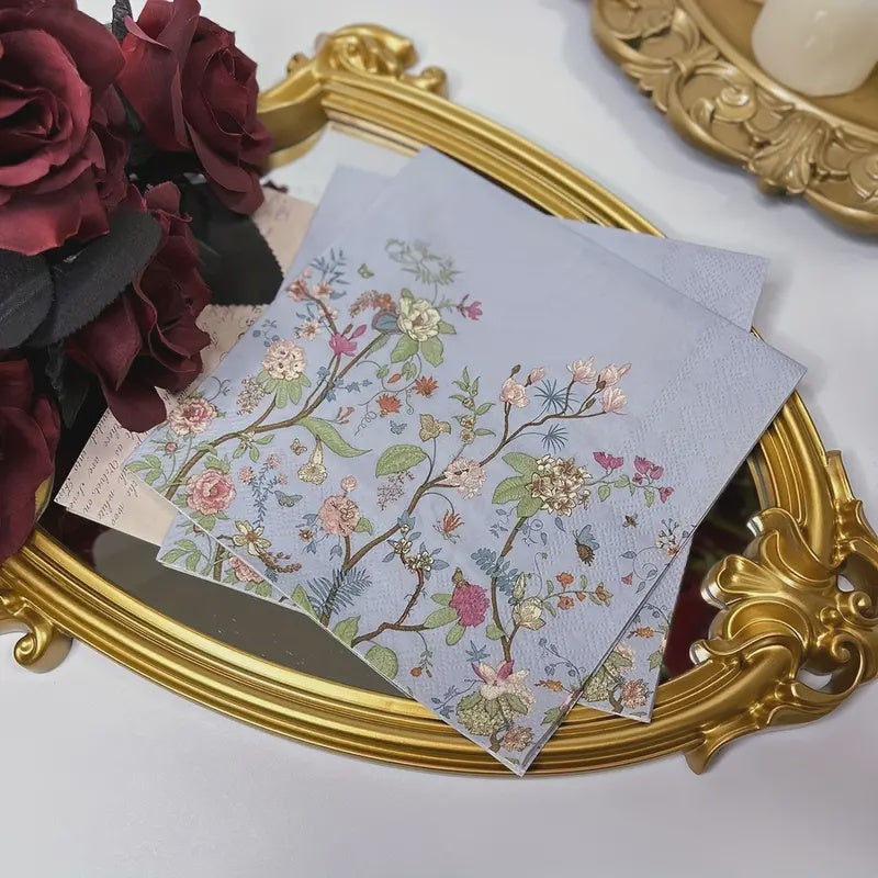 20pcs Vintage Wild Flowers Design Party Napkins