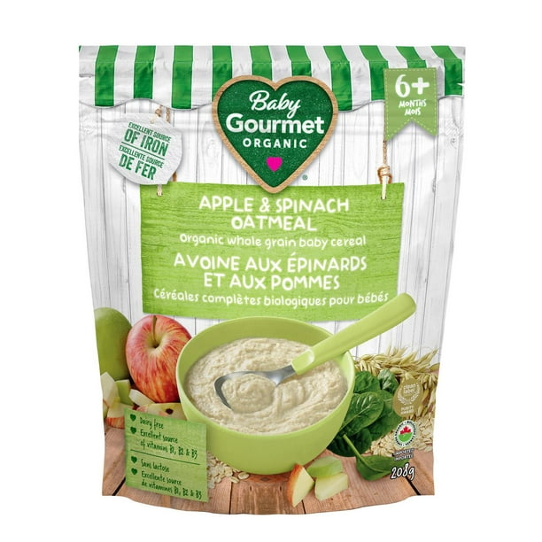 NEW Baby Gourmet Apple Spinach Oatmeal Cereal 208 g