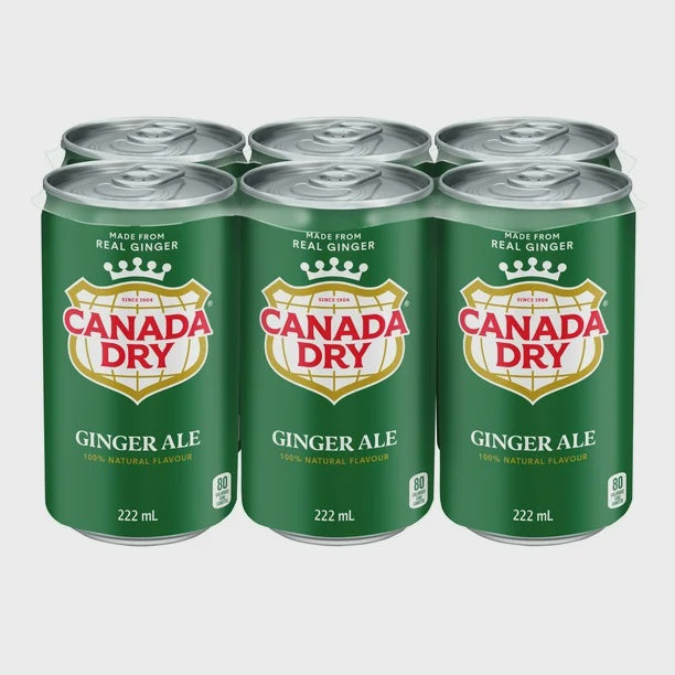 Canada Dry  Ginger Ale 222 mL Mini-Cans, 6 x 222 mL