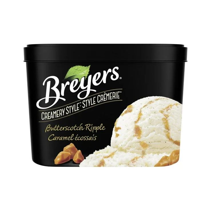 New Breyers Butterscotch Ripple Plus Ice Cream 1.66 l