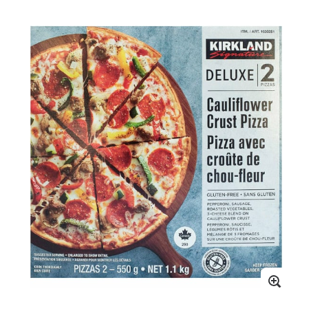 Case Lot Kirkland Signature Deluxe Cauliflower Crust Pizza GF 500 g • 2 x 500 g