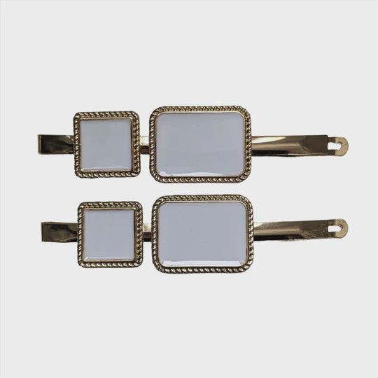 Vivente Double Rectangle Clips, Ivory HC819