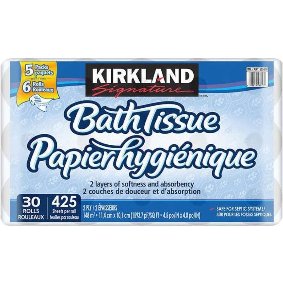 CASE LOT Kirkland Bathroom Tissue Toilet Paper, 30 rolls