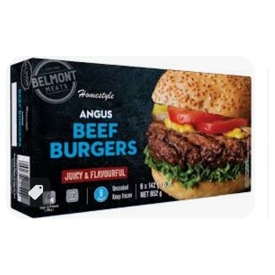 Belmont Homestyle Burgers, Angus Beef, 852g