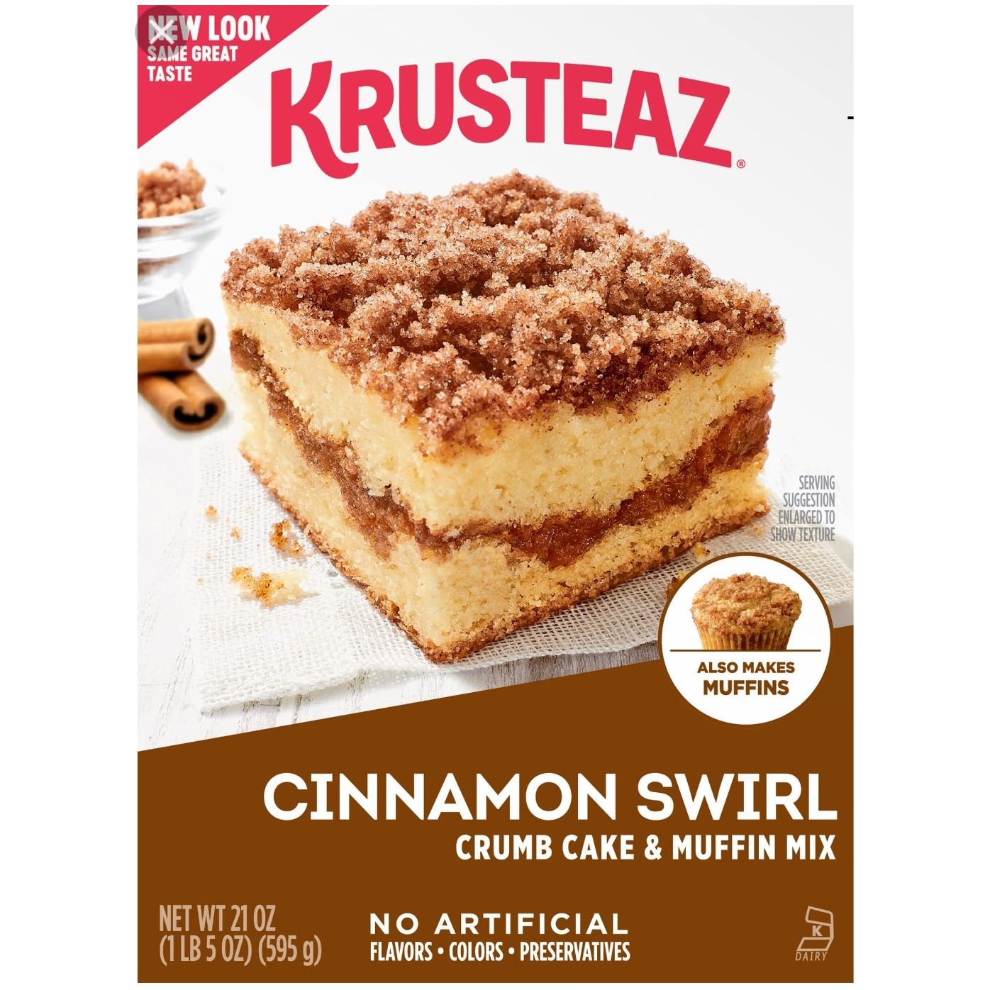 Krusteaz Cinnamon Swirl Crumb Cake & Muffin Mix, 595g