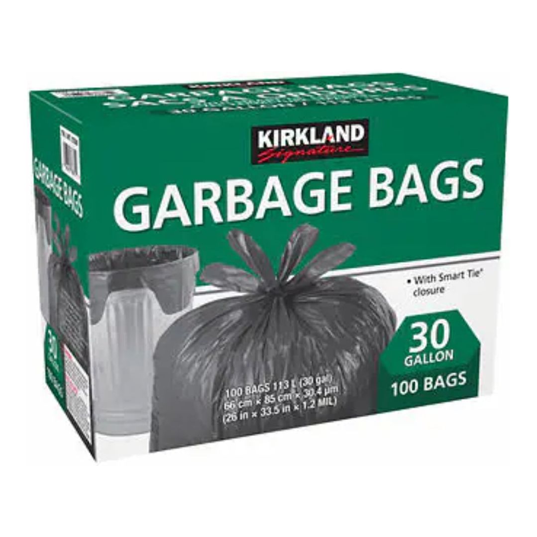 CASE LOT Kirkland Signature Garbage Bag, 113L, 100ct