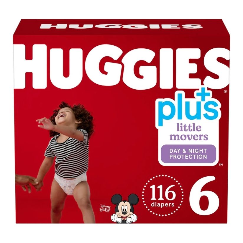 CASE LOT Huggies Little Movers Diapers, Size 6, 116 ct