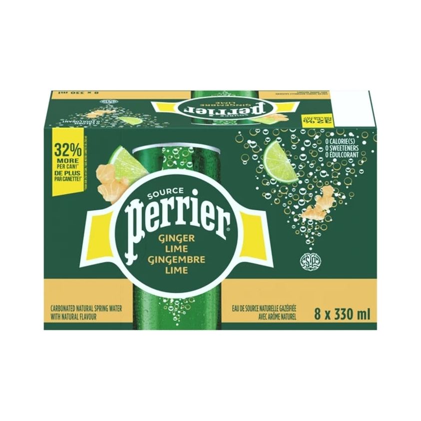 Perrier Ginger Lime, 8 x 330ml
