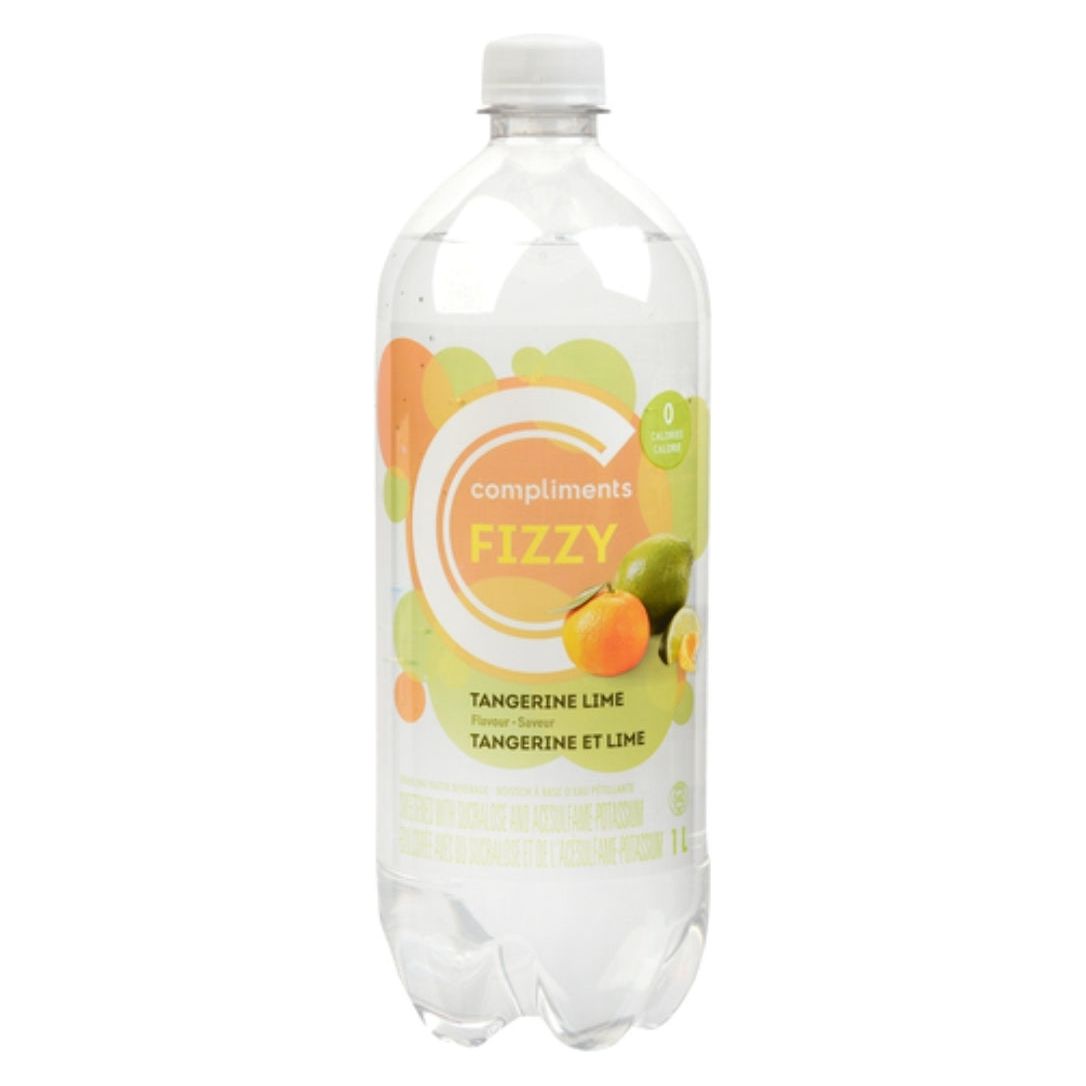 Compliments Fizzy Tangerine Lime Sparkling Beverage, 1 L