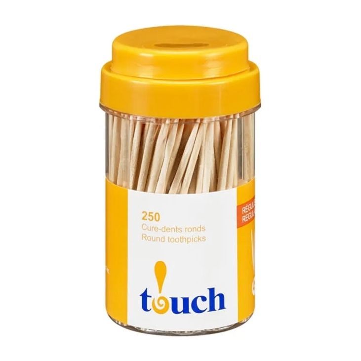Touch Round Plain Toothpicks, 250ea