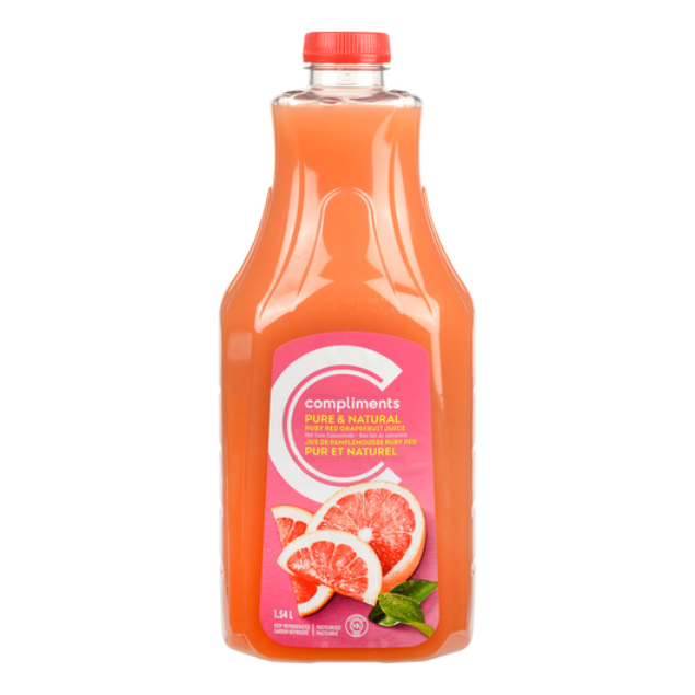 Compliments NFC Ruby Red Grapefruit Refrigerated Juice 1.54 L