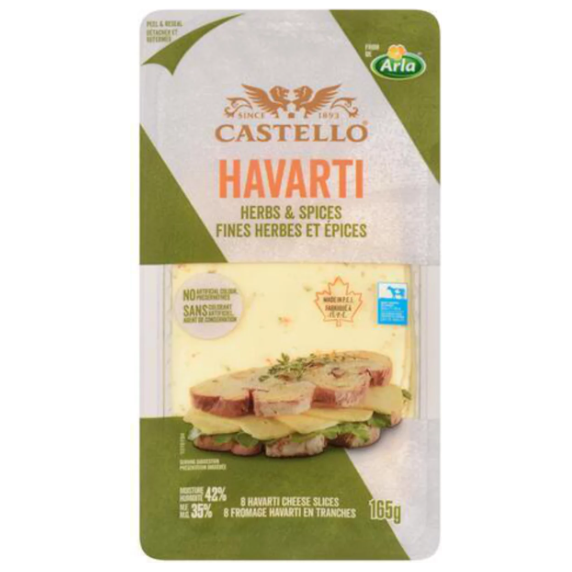 Castello Herb & Spice Sliced Havarti Cheese 165 g