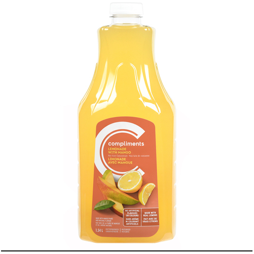 Compliments Mango Lemonade Refrigerated Juice 1.54 L