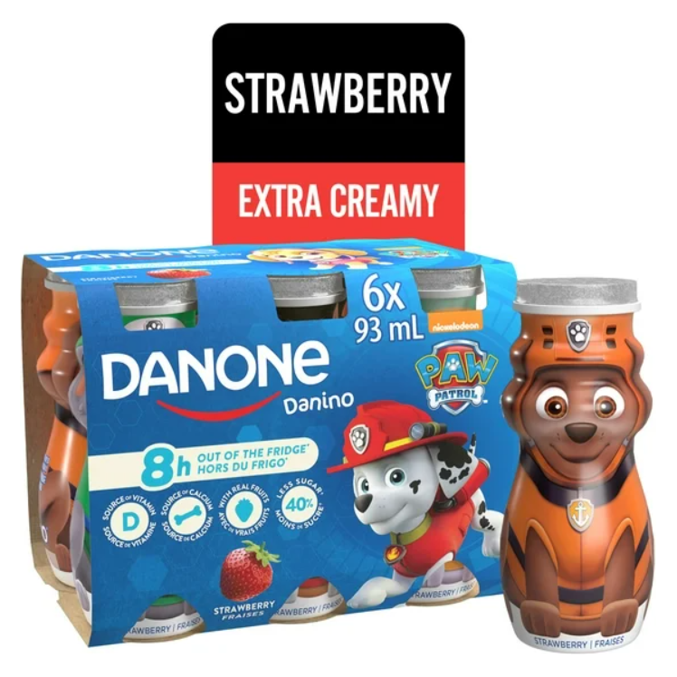 Danone Danino Drinkable Strawberry Yogurt 6 x 93 ml