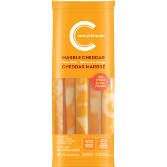 Compliments Stick Marble Cheddar Cheese 210 g