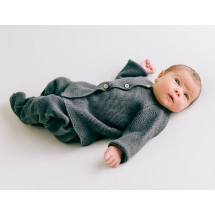 2pc Knit Outfit, Dk Grey,  3-6m
