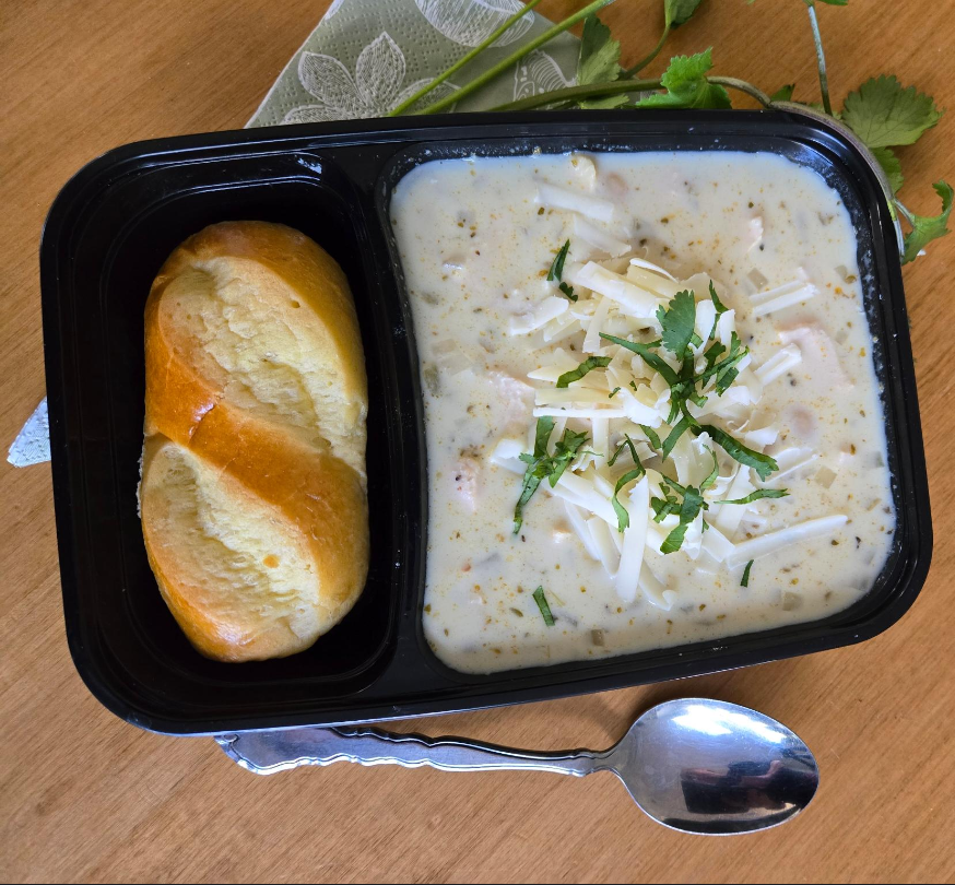 White Chicken Chili & Roll - Frozen Lunch Program