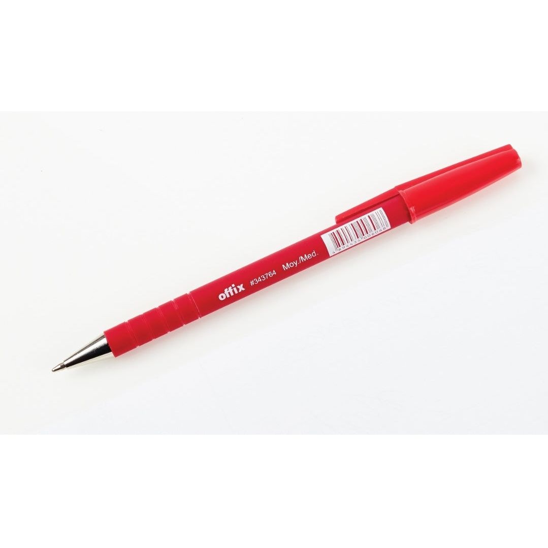 Offix Ballpoint Pen, Medium Point, Red