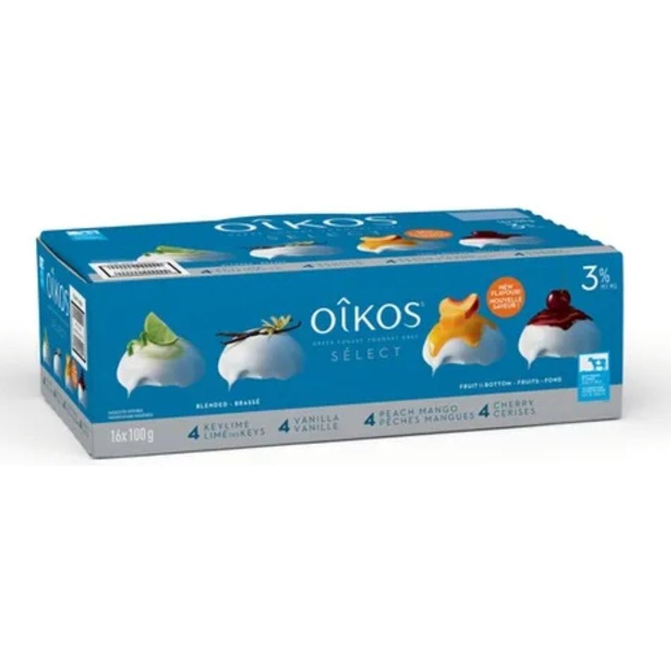 Case Lot Oikos 3% Greek Yogurt asst. 24x100g