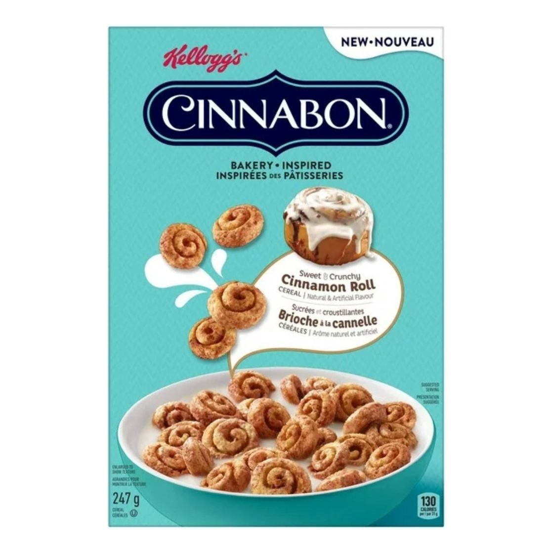 Kellogg's Cinnabon Cinnamon Roll Cereal, 247g