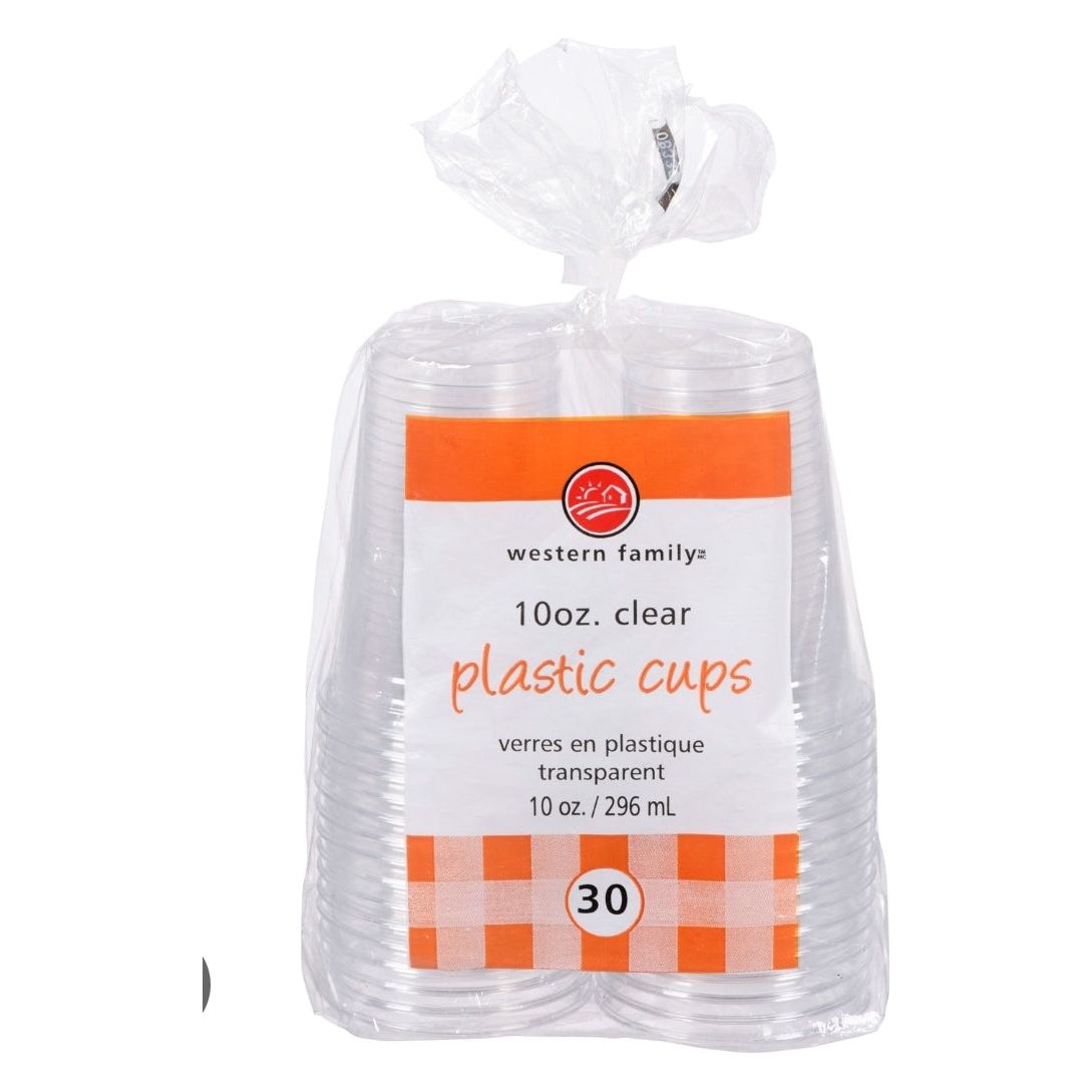 WF Clear Plastic 10oz Cups, 30each