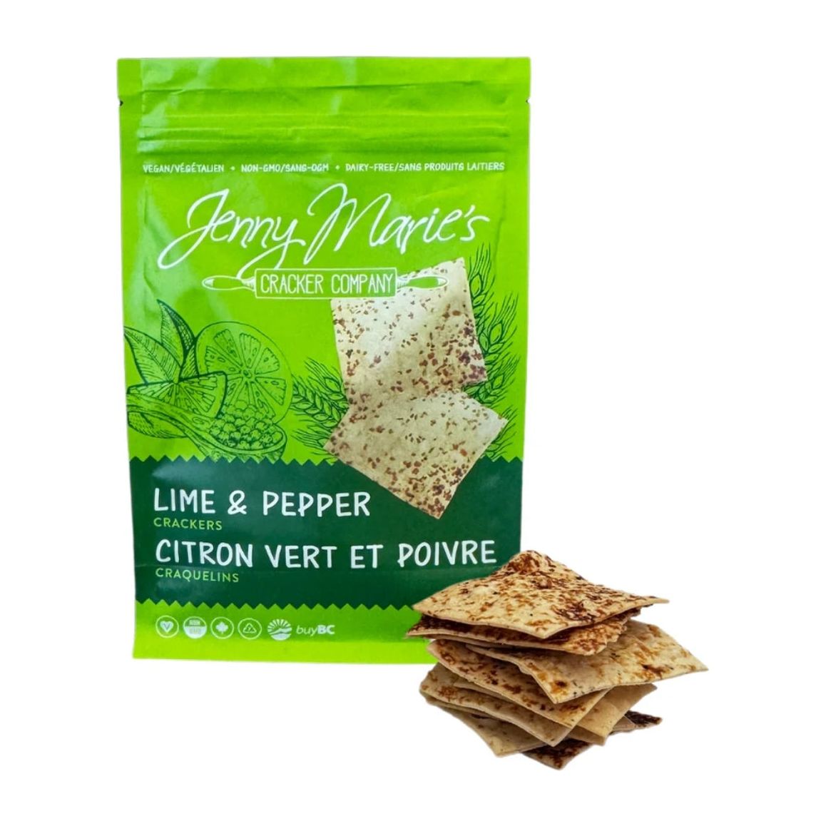 Jenny Marie's Lime & Pepper Crackers, 100g