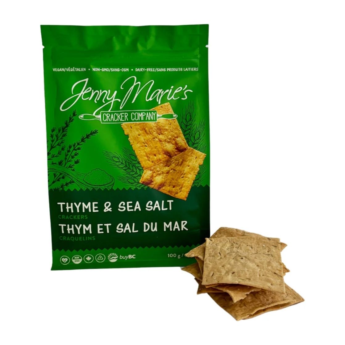 Jenny Marie's Thyme & Sea Salt Crackers, 100g