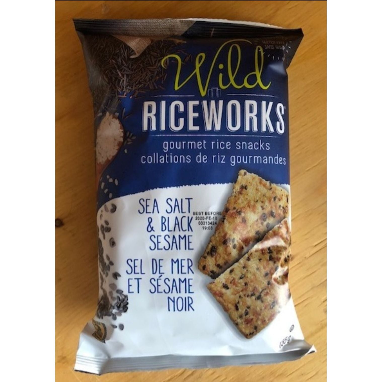 Riceworks Sea Salt & Black Sesame Brown Rice Snacks, 155 g