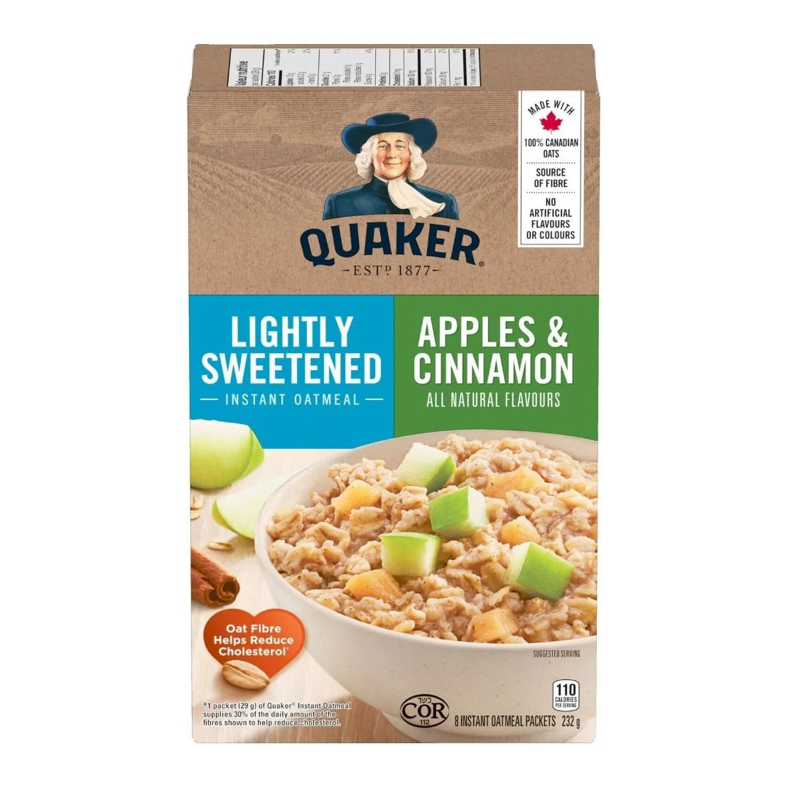 Quaker Lightly Sweetened Apple & Cinnamon Instant Oatmeal 232 g