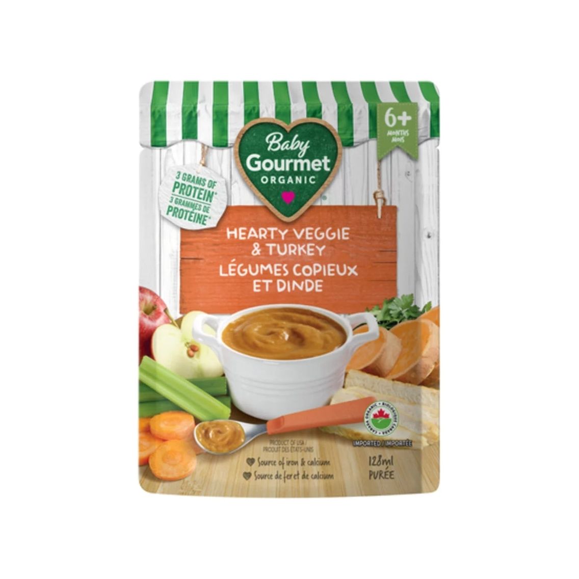 Baby Gourmet, Hearty Veggie & Turkey, 128 ml
