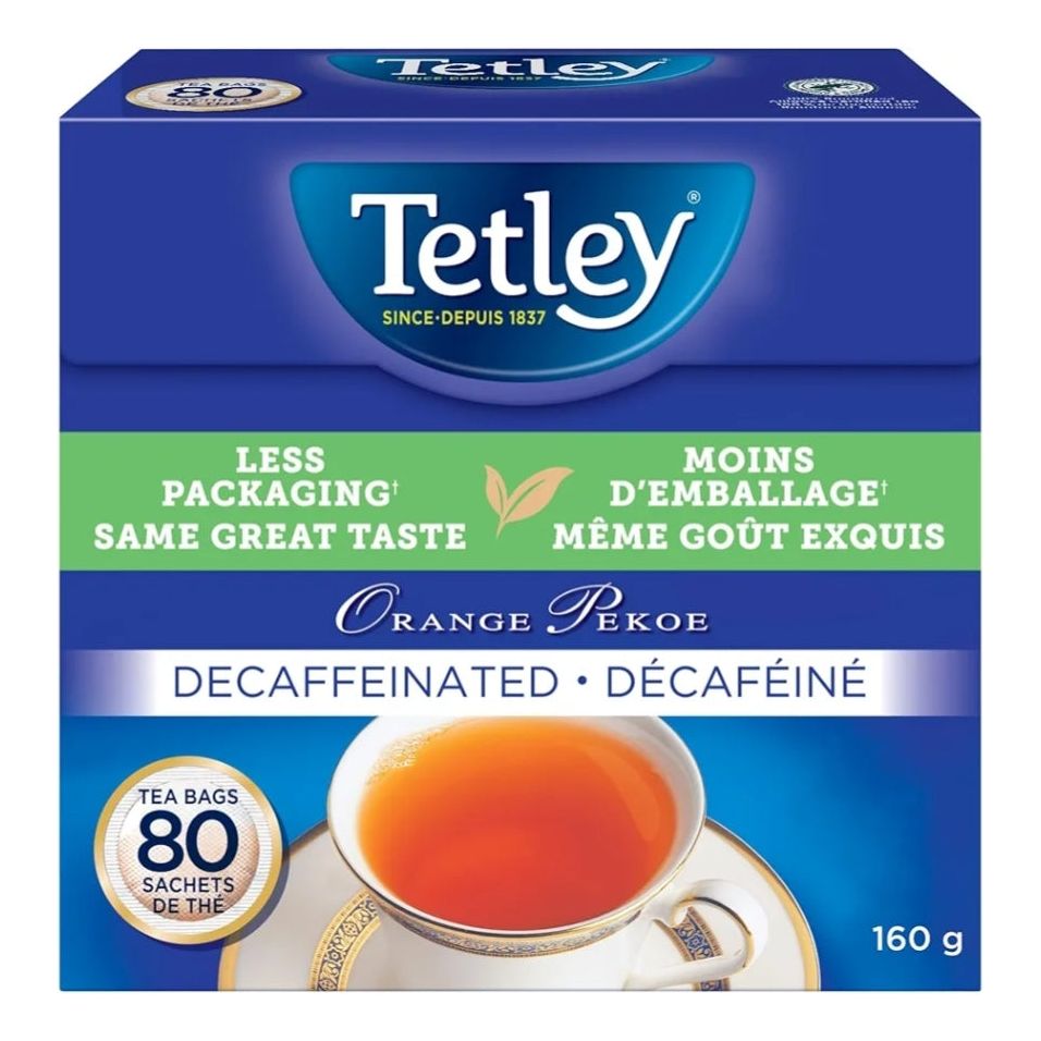 Tetley Decaf Orange Pekoe Tea, 80ea