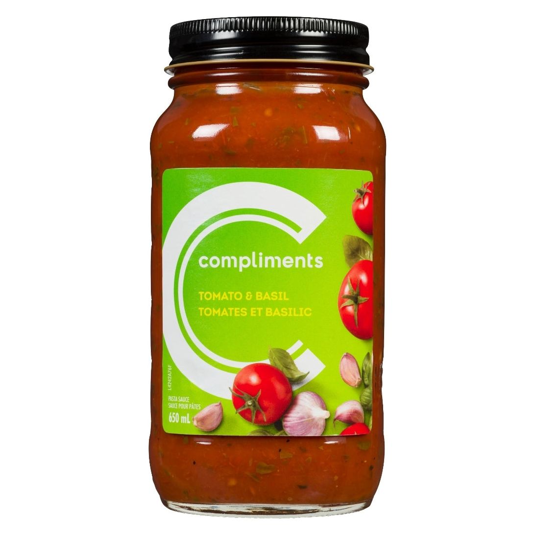 Compliments Tomato Basil Pasta Sauce, 650ml