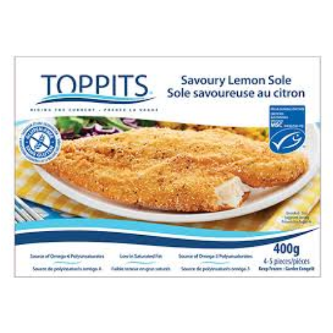 Toppits Sole Gluten Free Lemon Breaded Fish 400 g