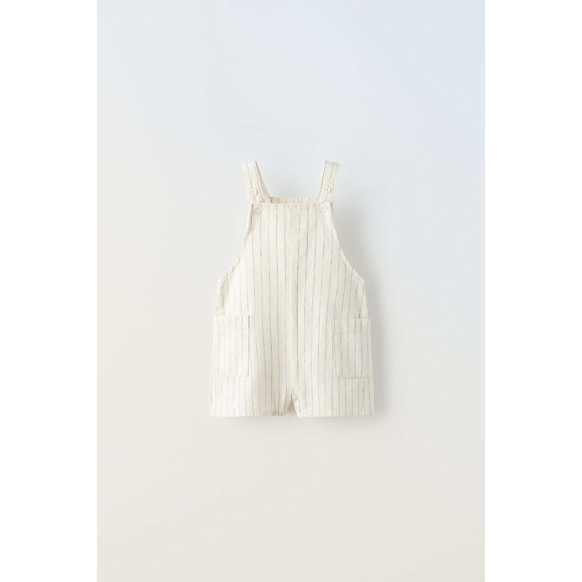 STRIPED LINEN BLEND OVERALLS