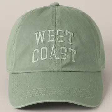 West Coast Lettering Embroidery Baseball Cap
