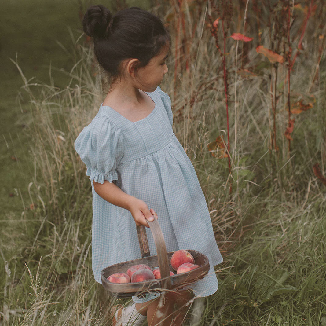 Skipping Dress - Baby Blue & Milk