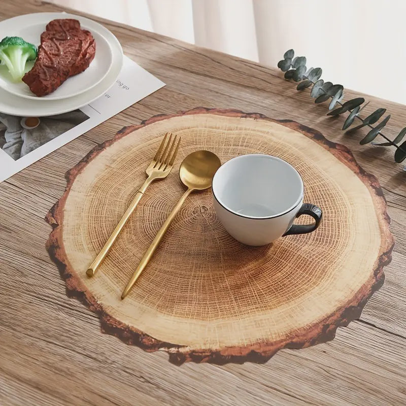 10pcs Wood Grain Disposable Placemats