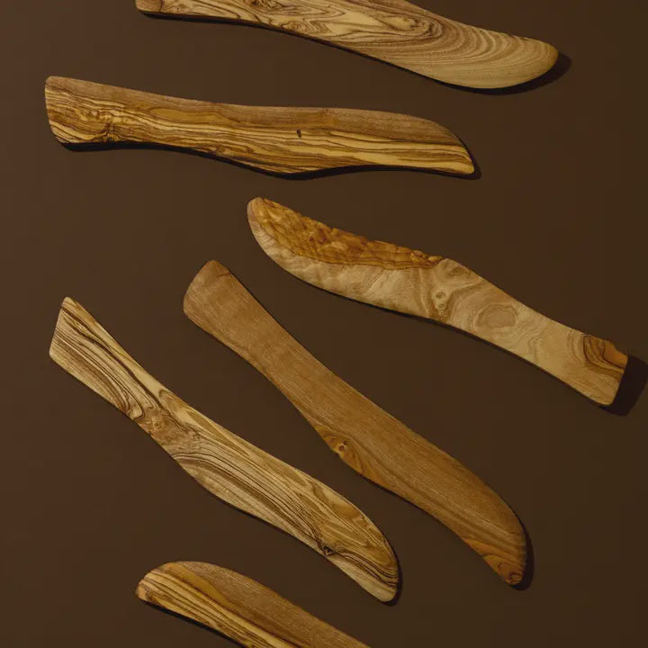 Natural Olive Wood Butter Spreader | 7.5''