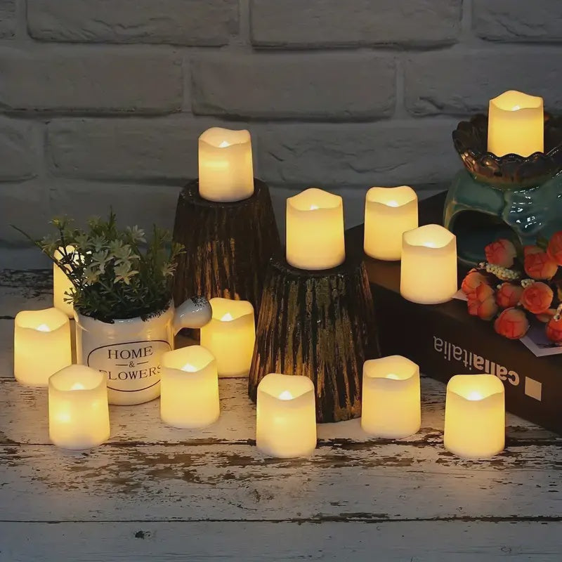 24pcs Warm White LED Tea Light Candles - Battery Operated