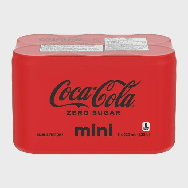 Coca-Cola Zero Sugar 222mL Mini-Cans, 6 x 222 mL