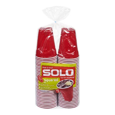 Solo Square Plastic Cup, 18oz, 30 each