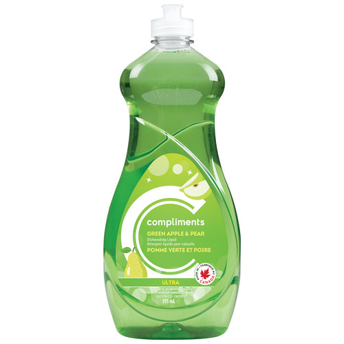Compliments Ultra Green Apple & Pear Dishwashing Liquid, 591ml