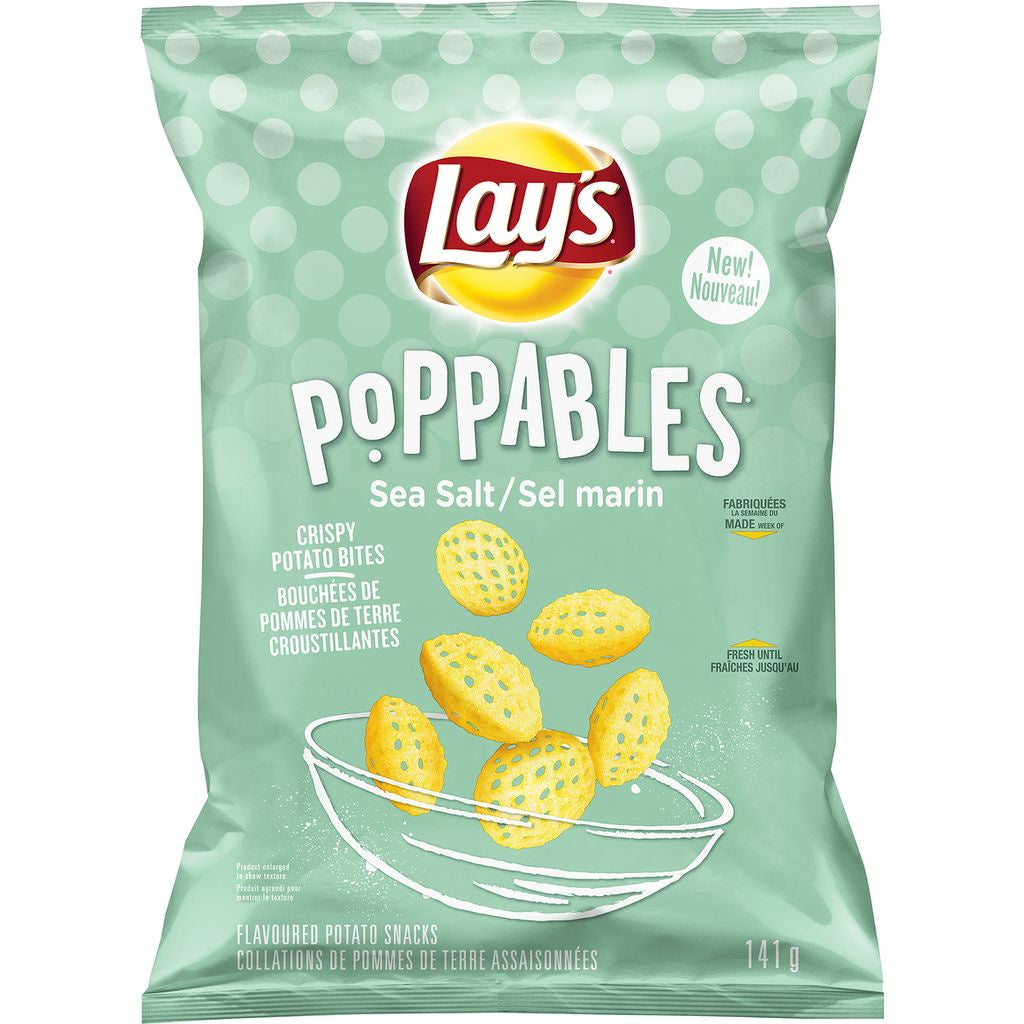 Lays Poppables Sea Salt Potato Chips, 130g