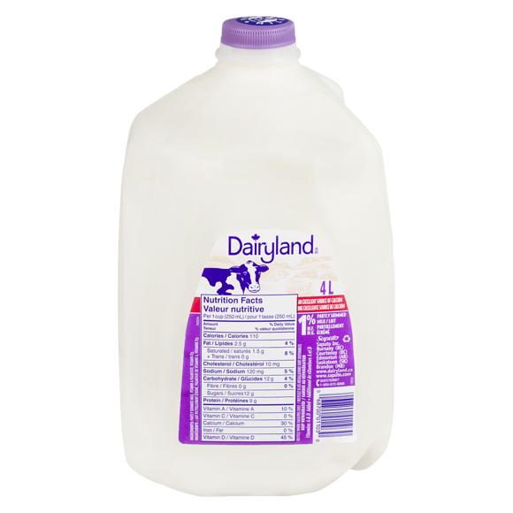 Dairyland 1% Milk, 4L